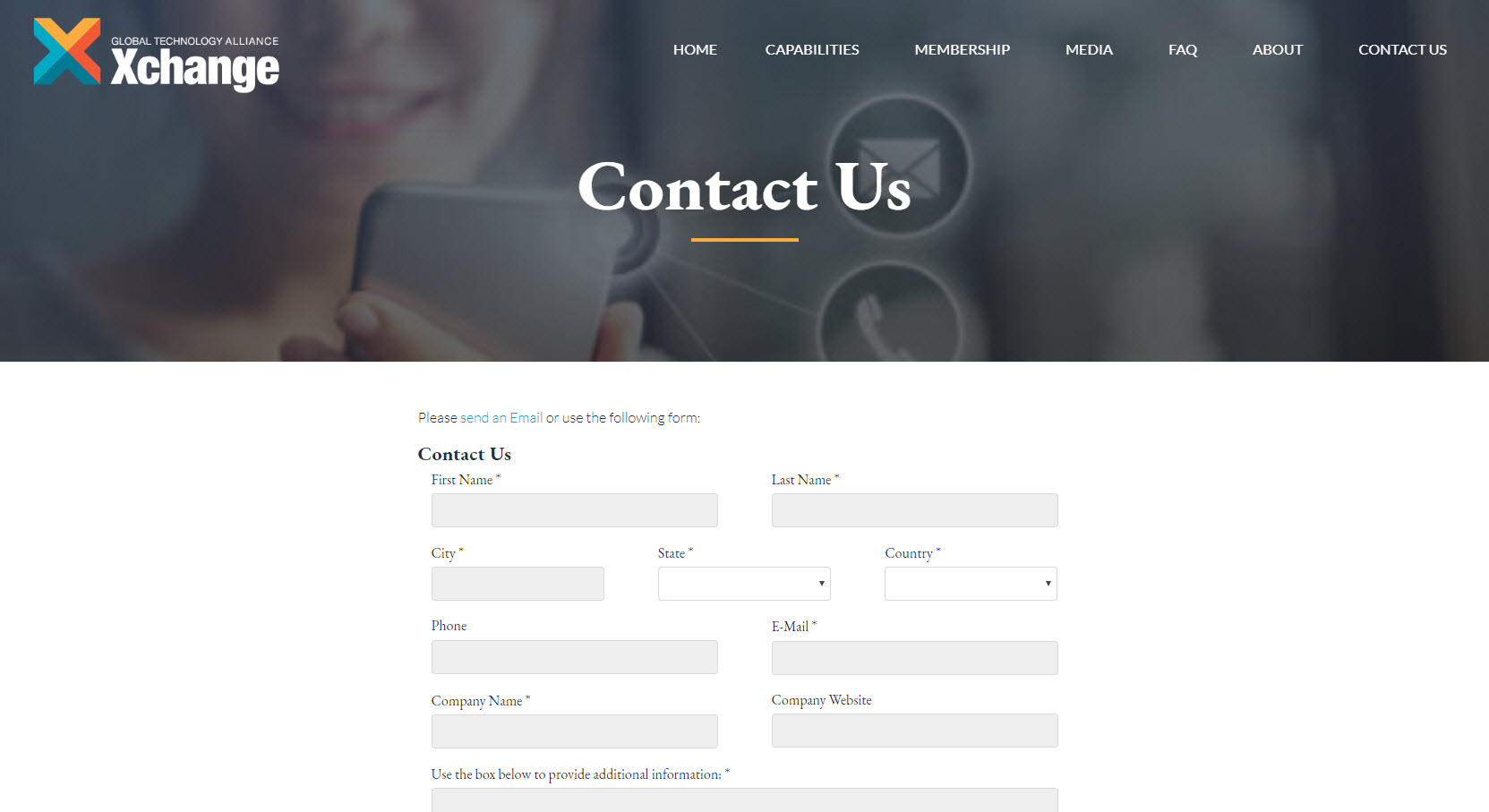 Contact Page Capture